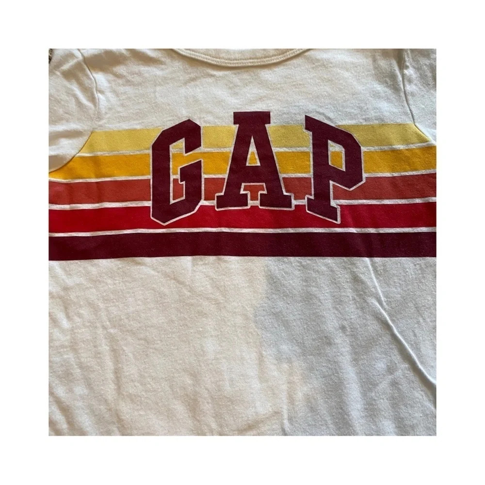 Gap Boys XS Stripe Red, Yellow Orange Shirt​ - Picture 2 of 3
